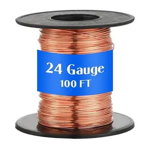 100ft 24 Gauge Copper Wire for Gardening, Electroculture, Bonsai, Jewelry Making Beading DIY Craft Pure Bare Copper Wire Spool