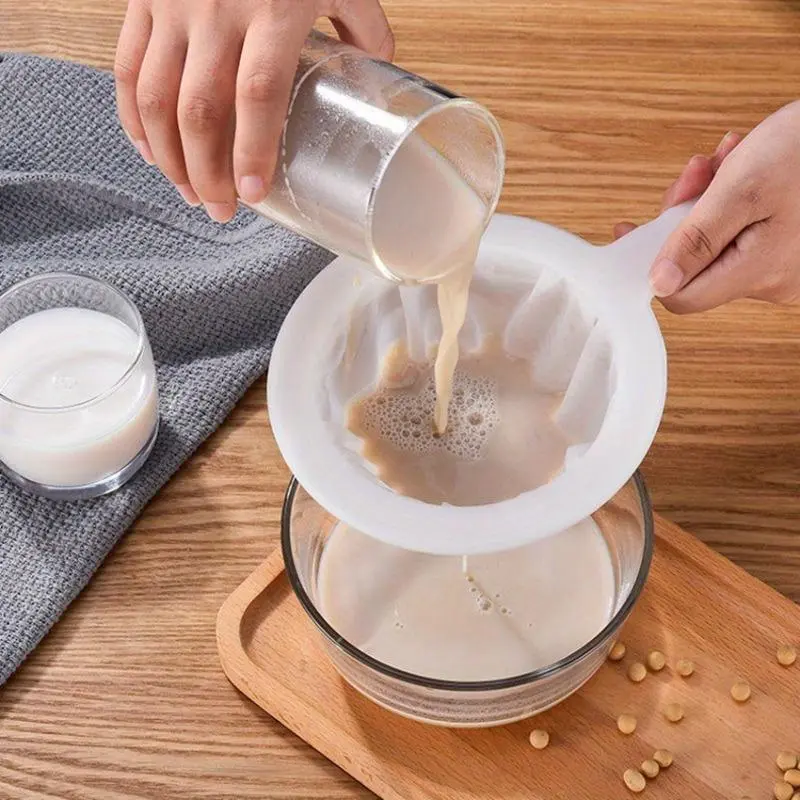 Fine Mesh Filter with Handle, Nylon Strainer Set, Polypropylene Food Grade Material, 100 Mesh Size, Ideal for Juicing, Milk, Coffee, Coffee Filters, Kitchen
