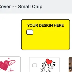Customizable Credit/Debit Card Skin with Small/Med/No Chip for Personalized Design