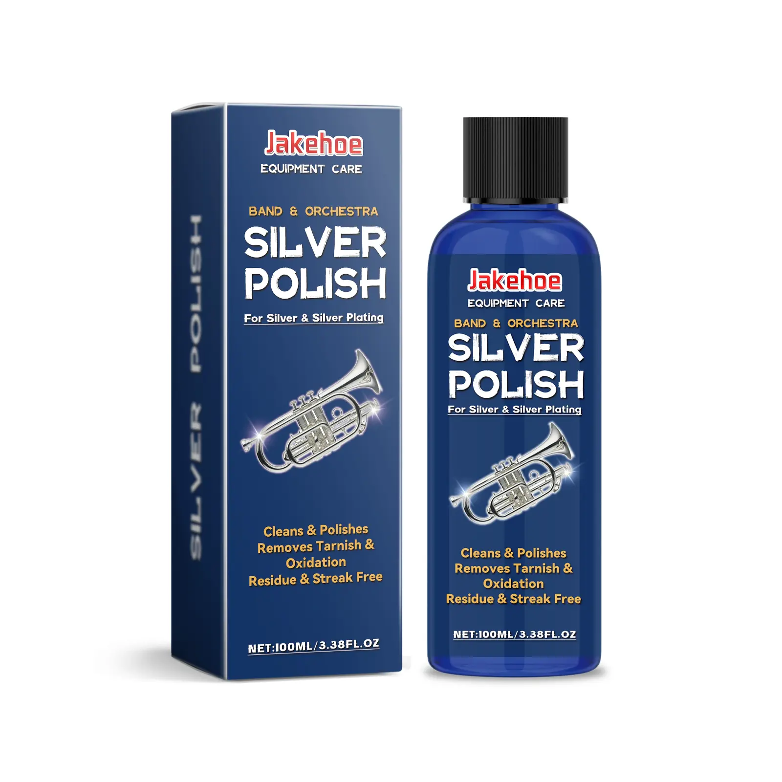 Jakehoe Silverware Cleaning Solution - Bottled Bright Non-Bleach Cleaning Solution Polish for Jewelry Stain Removal, Household Silverware Daily Maintenance, Cleaning Solution Polishes, Bottled Polishes