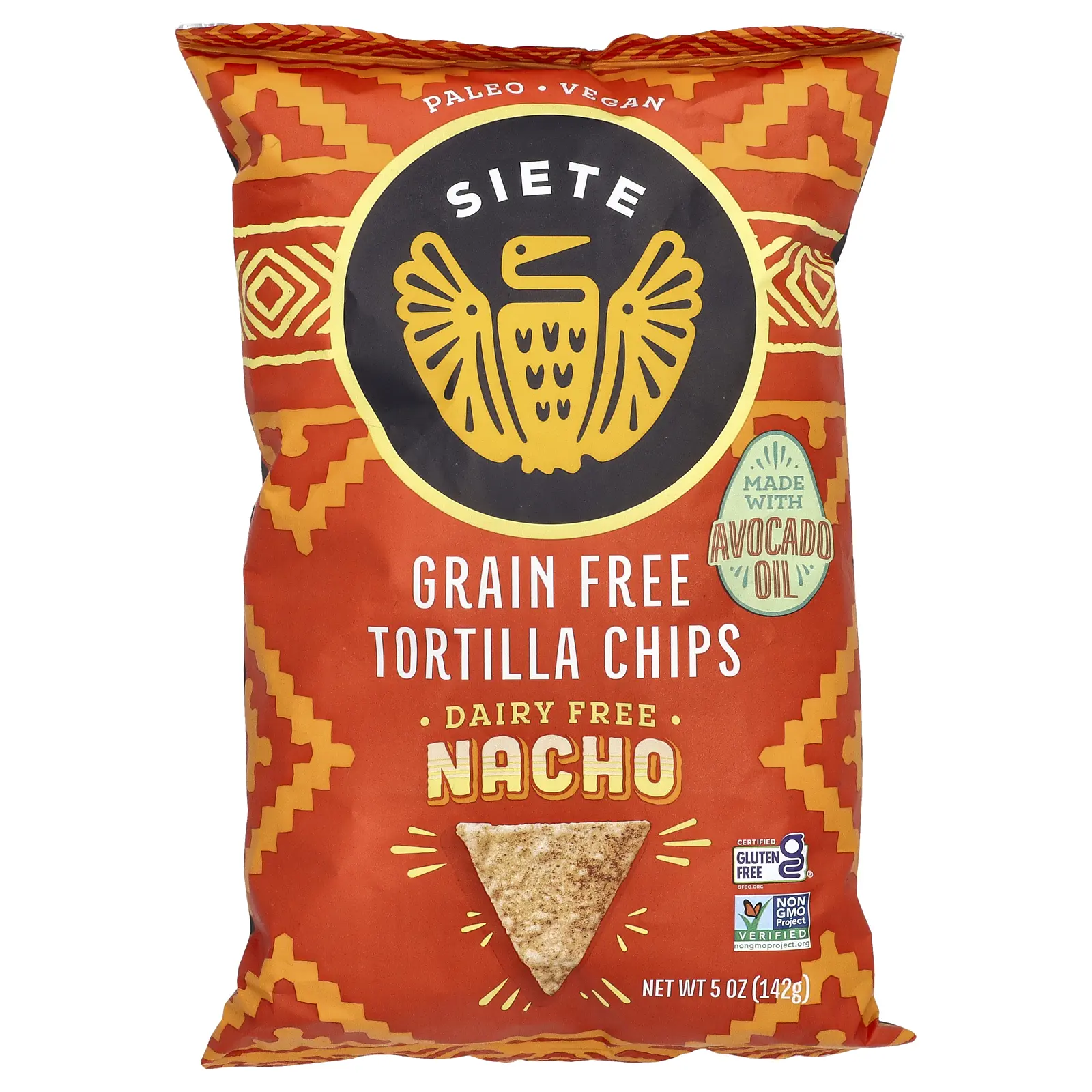 Siete Grain Free Tortilla Chips, Nacho, 5 oz (142 g) Siete Grain Free Tortilla Chips, Nacho, 5 oz (142 g)