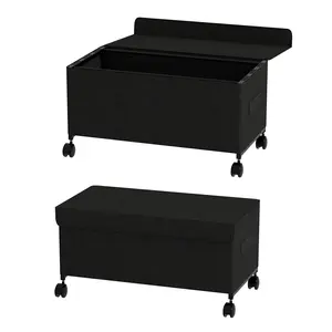 Under Bed Storage with Wheels,  Underbed Storage Bins, Rolling  Drawer for Clothes, Shoes, Toys, Books - Black
