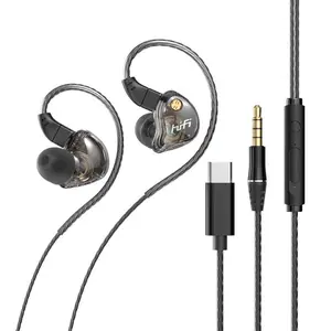 HIFI Bass Sports Earphones Wired Headphones 3.5MM&Type-C In-Ear Headset for Game Subwoofer Mobile Phone Audio Sports-Friendly & Gaming Experience Electronic Earbud