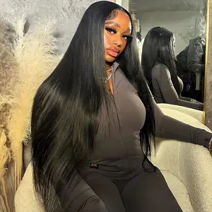 Bling Hair Glueless Bone Straight 5x5 Hd Lace Frontal Wig 13X6 13X4 Black Lace Front Wig Human Hair 5x5 Natural Brazilian Transparent Wigs