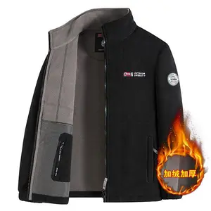 Men's Full-Zip Warm Fleece Hoodie - Heavyweight Winter Jacket - Suitable for Hiking, Running, & Commuting - Jacket with Zipper Pockets Casual Black