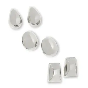Bellezza Bronze Large Puffy Button Stud Earrings 3-piece Set