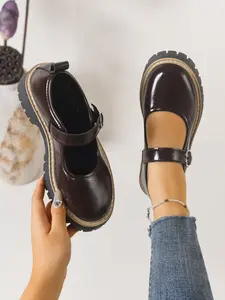Women's Stylish Classy Fashion Thick Sole Retro Mary Jane Shoes, Chic Shoes, Buckle Strap Round Toe Birkies, Casual Anti-Slip Daily Wear, Perfect for Parties & Dates