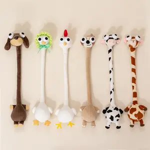 Long-necked plush doll, abstract and quirky puppet toy bag hanger, fun accessory