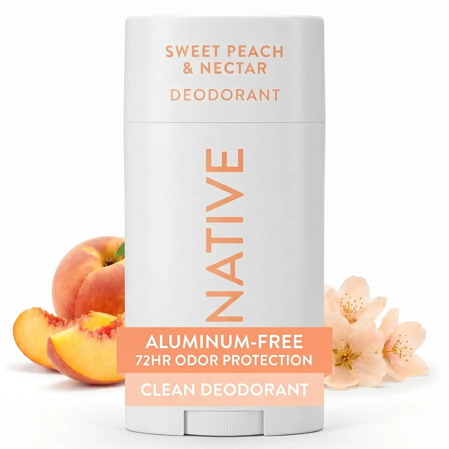 Native Deodorant Contains Naturally Derived Ingredients, 72 Hour Odor Control, Deodorant for Women and Men, Aluminum Free, Sweet Peach & Nectar 2.65oz