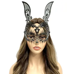 Women's Bunny Masquerade Mask, Venetian Laser Cut Bunny Mask, Rabbit Masquerade Party Masks, Animal Mask