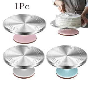 Aluminum Alloy Rotating Cake Stand, 10 Inch Cake Decorating Turntable, Non-Slip Platform, 360° Smooth Rotation, Ideal for Baking Parties, Party Cake Stand, Cake Decorating Supplies