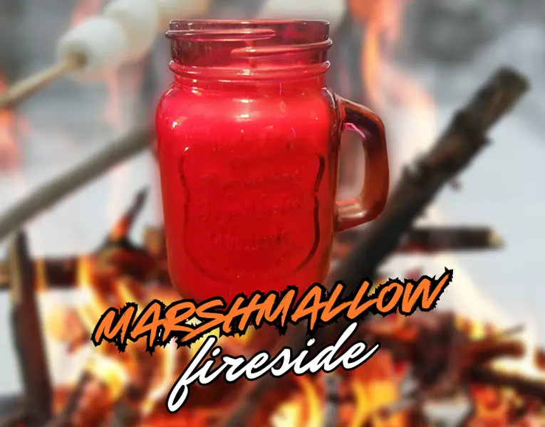 Marshmallow Fireside Candle in Small Glass Mason Jar