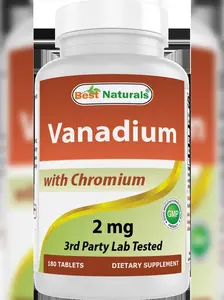 Best Naturals Vanadium 2 mg & Chromium Polynicotinate 200 mcg Dietary Supplement, Lab Tested Edible 180 Tabs