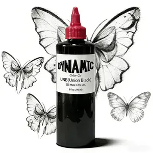 Union Black Ink Tattoo 8oz, Professional Black Tattoo Ink for Outlining, Shading and Blending-Premium Black Tattoo Supplies, Vegan Friendly Tattoo Color