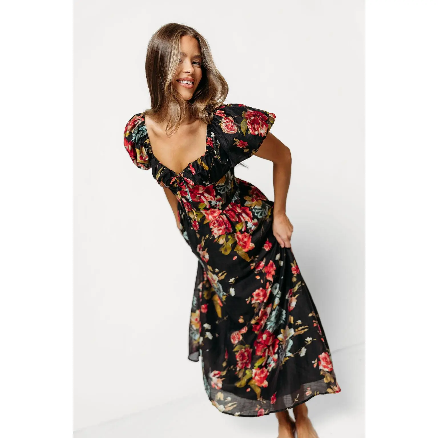 Winslet Maxi Dress in Black Floral - Inclusive Sizing