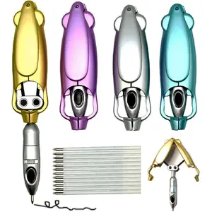 4PCS Novelty Transforming Pen Cool Robotic Ballpoint Pen Click Bounce Decopression Pens for School Office Party Birth Day Stationery.