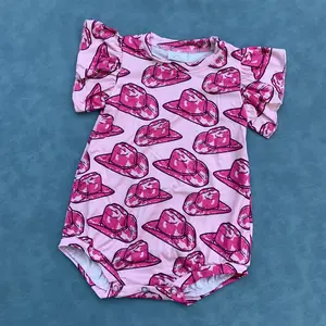 Baby girls western hat summer romper