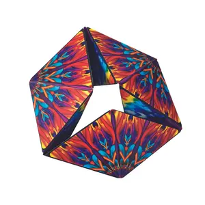 Karmagami “Pixels” and Boho 2 Pack Sensory Toy for Kids  Kaleidocycle Fidget Toy for Adults to Stay Calm & Focused  Tear-Resistant Desk Manipulative