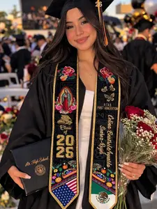 Custom Mexican Graduation Stole, Mexican Flag Graduation Sash 2026, Mexico Pattern Stole, Custom Name & School Sash Senior Graduation Gift