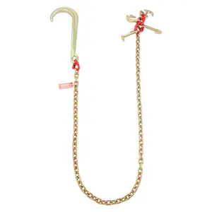 VEVOR J Hook Chain, 5/16" x 6' G80 15" Long Shank J Hook Tow Chain with RTJ Cluster Hook & Grab Hook, 5400 lbs Safe Working Load, Heavy Duty Transport Truck Chain for Wrecker Recovery Trailer Towing, Galvanized Steel, 5400Lb