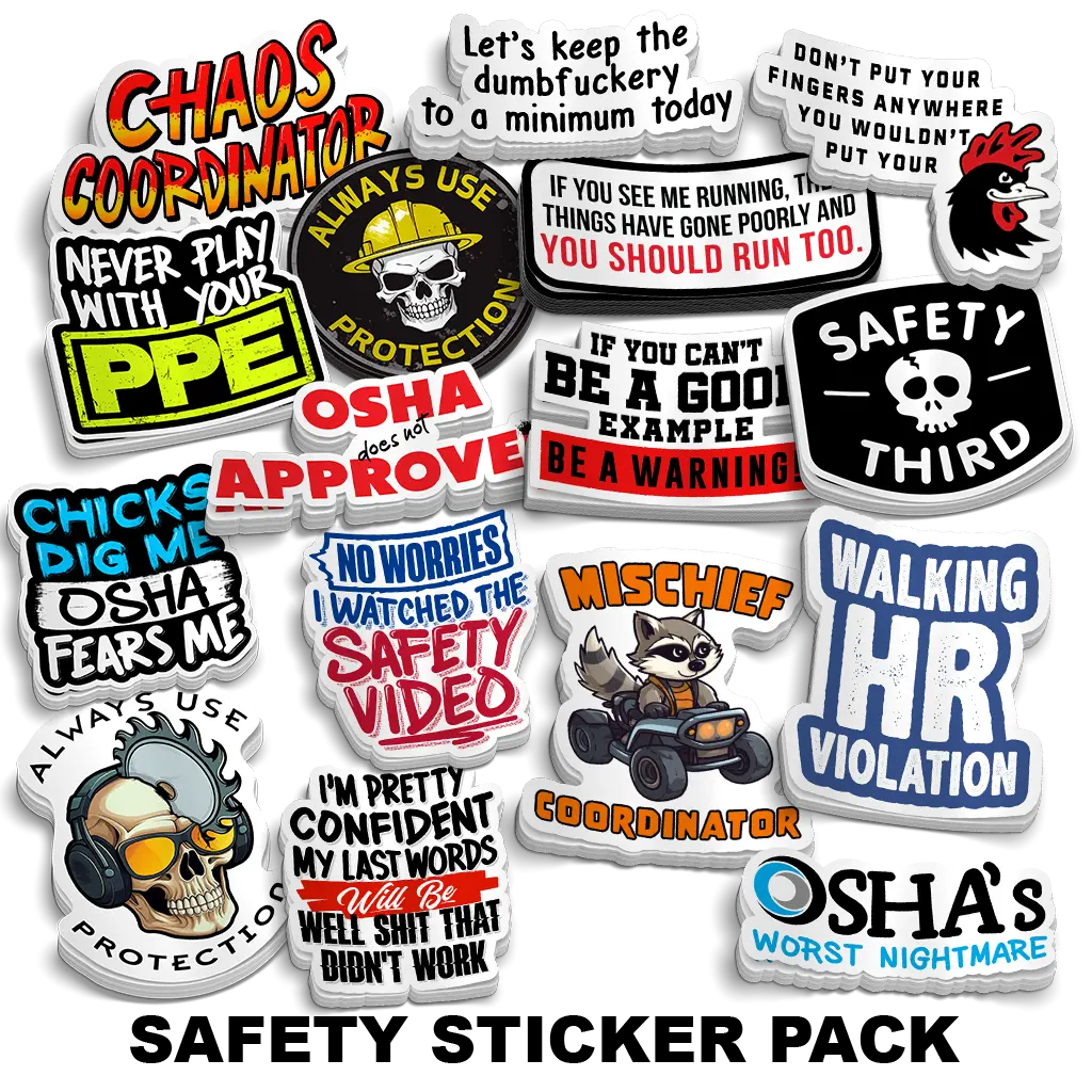 Safety Sticker Pack - Heavy Duty Water and UV Resistant 6mil Vinyl