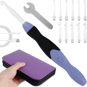 LED Crochet Hooks Set with Replaceable Tips 2.5-8MM DIY Crochet Hooks Set for Crocheting and Knitting Interchangeable Heads Hooks