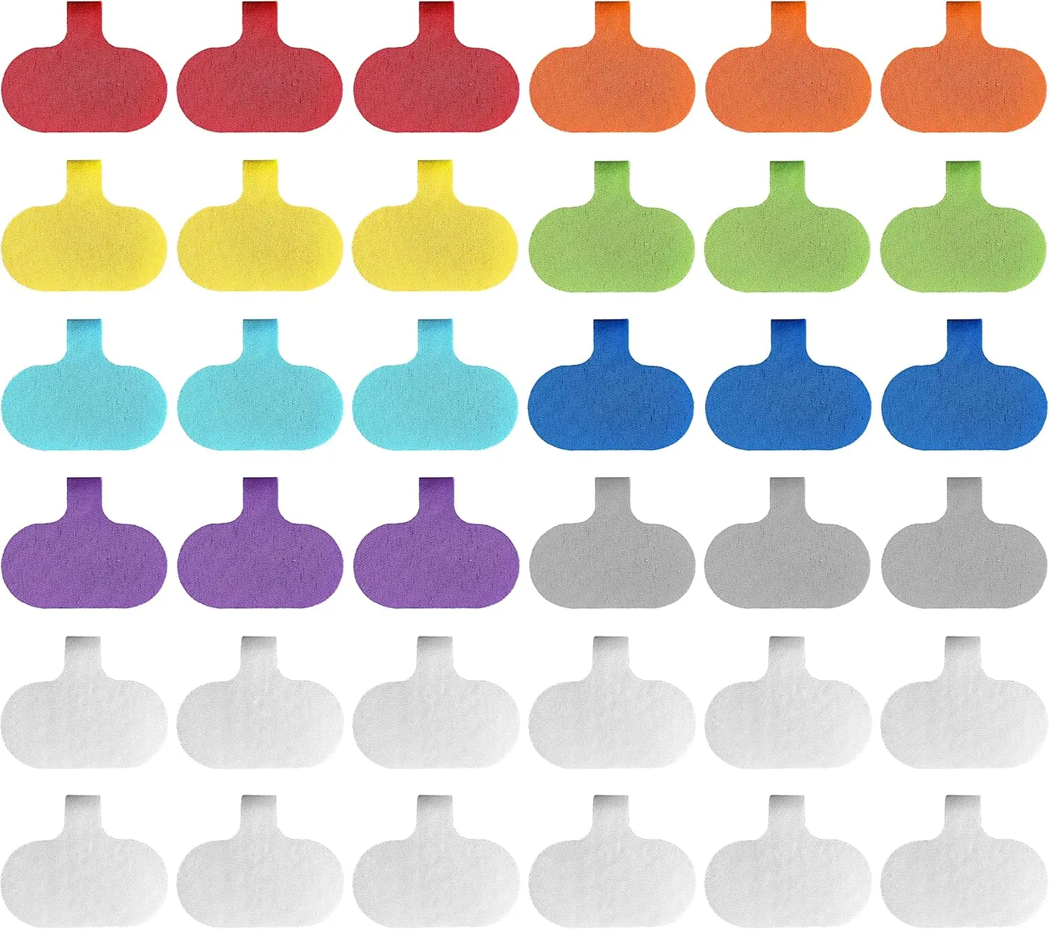 Cable Labels 36 Pack - Oval Multi-Color Write On Cord Labels with Hook and Loop Closure for Electronics, Charger Labels, Wires & More