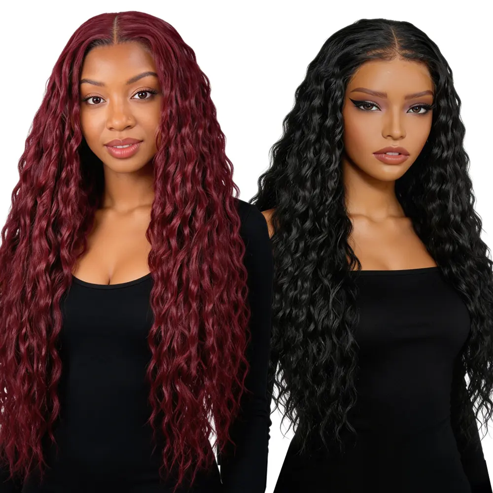 [Blend] Buy 1 Get 1 Free Lace Front Wig | 180% Density, Transparent Lace, Ocean Wave, Blended Human Hair #SummerVibes