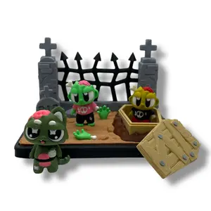 🎃 Haunted Zombie Graveyard Scene – 3D Printed Collectible Set – Spooky Miniature Display - Desk Decor Decoration Halloween