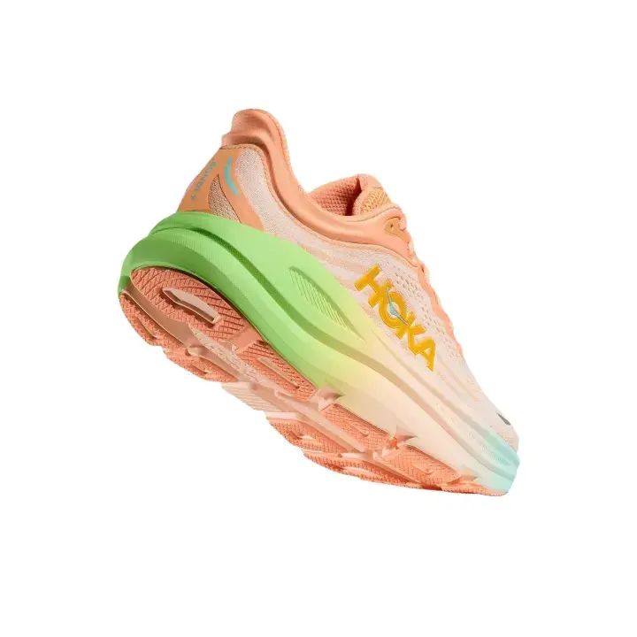 Two-Tone Pastel Orange Green Gradient Mesh Performance Sneakers Oversized Soft Cushioning Midsole Anti-Slip Traction Outsole Comfort Long Distance Running Footwear For Adult Male Female All Seasons