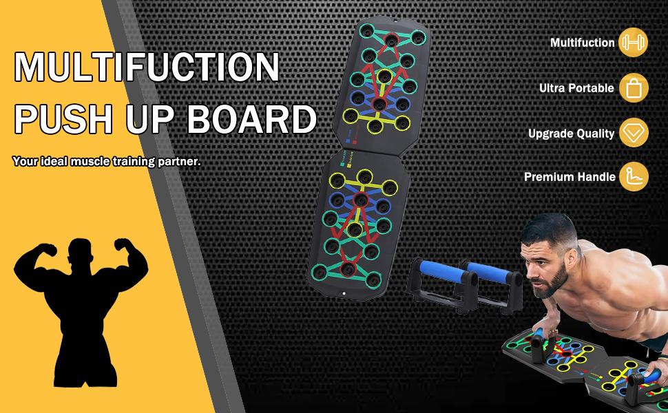 Multifunctional Foldable Push Up Trainer Board - Enhance Chest Muscle Strength, Boost Home & Gym Workout Efficiency, Ergonomic Design for Comfortable Exercise, for Home and Gym Workouts