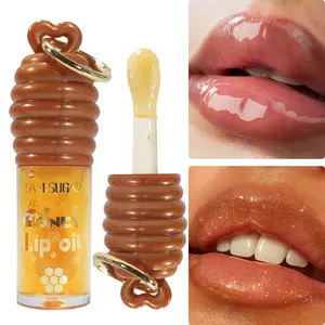 Sam Sugar Honey Essence Lip Oil, Long-Lasting Hydration, Reduces Fine Lines, Transparent Dewy Glossy Moisturizing Lip Gloss, Careful Lip Balm