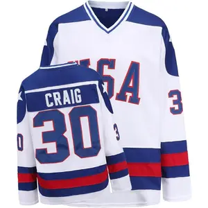 Hockey Jersey of USA 1980 Olympic Team Ice Hockey Replica Jersey, Classic Retro Breathable V-neck Long Sleeve Hockey Game Set, Classic Ring Toss Game, Wall Hook Game, Family Game Night, Indoor Outdoor Game