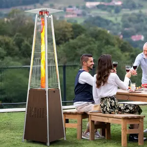 Outdoor 48,000 BTU Pyramid Propane Gas Patio Heater with Wheels
