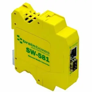 Brainboxes SW-581 Transceiver/Media Converter, DIN Rail Mountable, Gigabit Ethernet