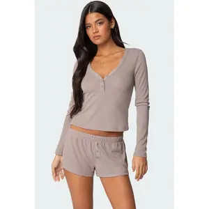 Keely Pointelle Henley Top