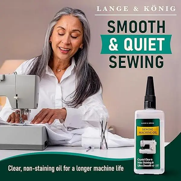 3.4 oz sewing machine oil kit, including 1-inch and 1.5-inch precision nozzles. Protective Caps Lint Removers