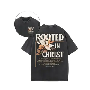 Reversible Water-Washed T-Shirt Featuring a Design Inspired by Christ, Perfect for Outdoor Activities in Urban Settings, And an Ideal Present for Loved Ones, Friends, And Coworkers!