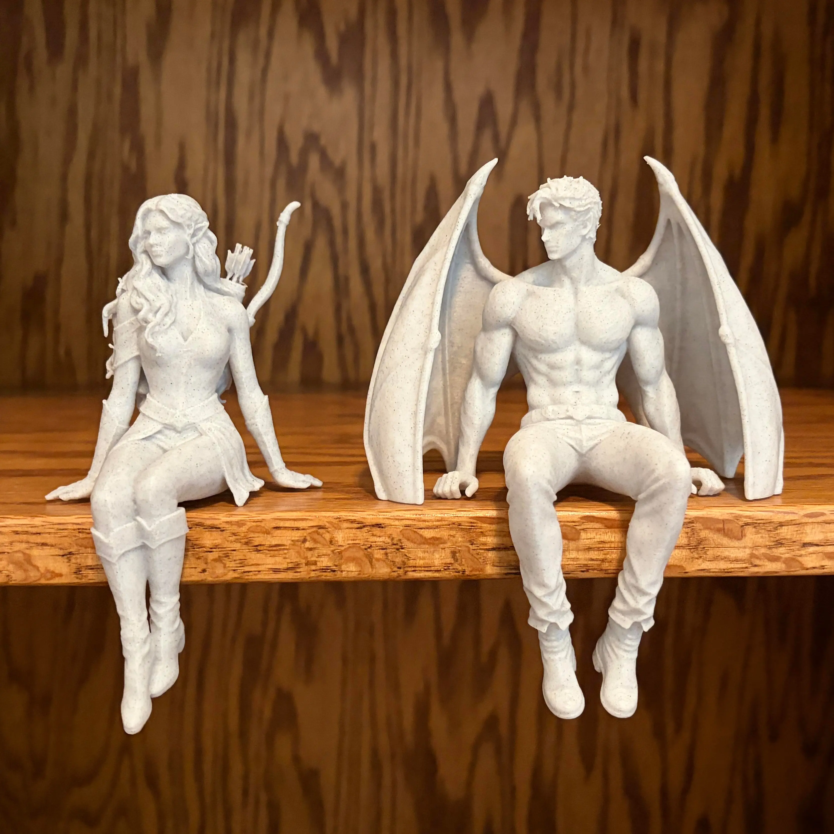 Fae Shelf Sitters | Romantasy Bookshelf Decor | 3D Printed Fantasy Couple BookTok Gift