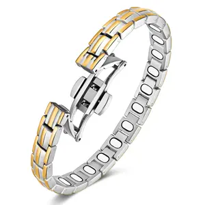 Jecanori 5X Ultra Strength Magnetic Bracelets for Women (Silver & Gold) Waterproof Durable Jewelry Tarnish Free