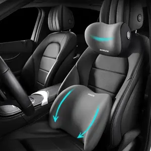Ergonomic Memory Foam Car Neck Pillow & Lumbar Support Set, Seat Cushion for Driving Comfort, Car Accessories, Automotive
