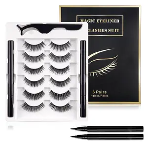 Magnetic Eyelashes with Applicator, 1 Box Reusable No Glue Needed False Eyelashes with Eyeliner & Applicator, Eye Makeup Product for Women, Cosmetic, Lashes, Eyelashes, Glueless Lashes, Magnetic Eyelashes Kit