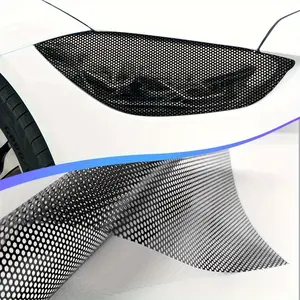 Unidirectional Hollowing Black Mesh Car Film, Waterproof & Sunscreen Car Light Film, Self-adhesive Privacy Sunshade Sticker for Car, Car Window Film, Car Accessories