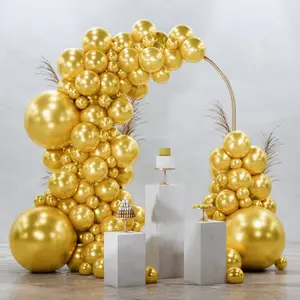 PartyWoo Gold Balloons 128pcs Different Sizes of 18 12 10 5 Inch Gold Balloon Arch Kit Garland for Birthday Wedding Anniversary Baby Shower Graduation Retirement Casino Party Decorations Gold-G101