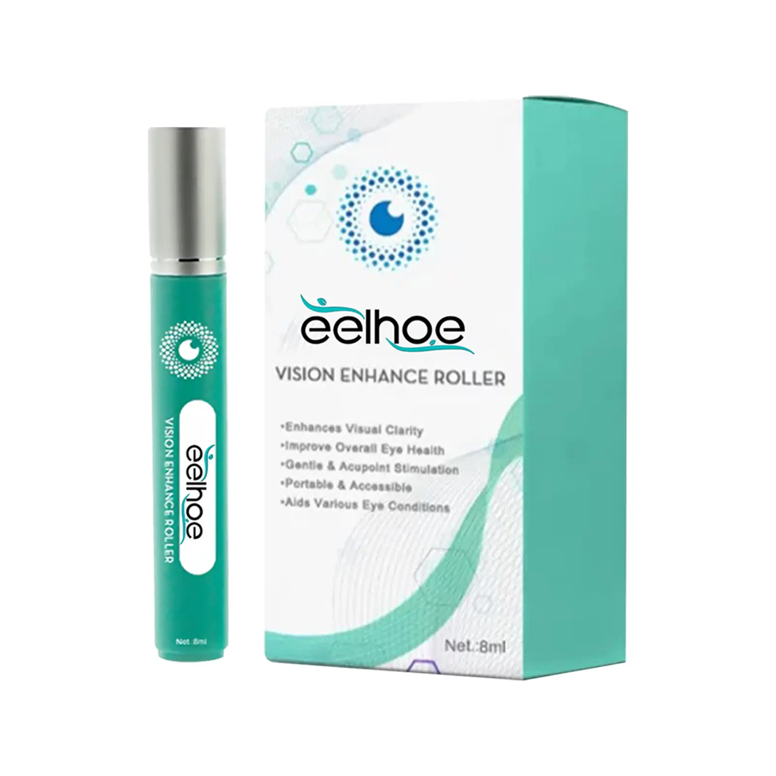 EELHOE Vision Enhance Roller, Relax Eye Vision Relieve Dry Eye Fatigue Care Massage Roller Skincare Clear lash serum