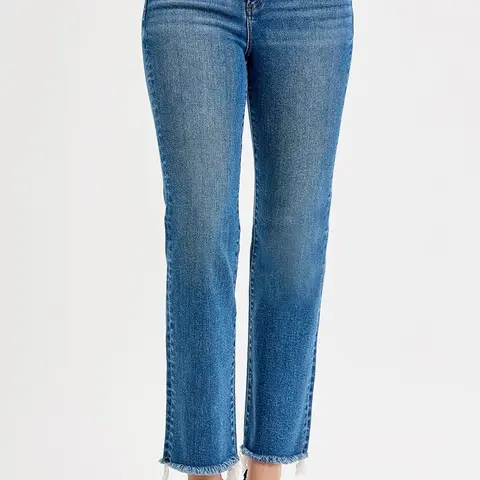 YVETTE RISEN HW TUMMY CONTROL CROPPED STRAIGHT LEG JEAN