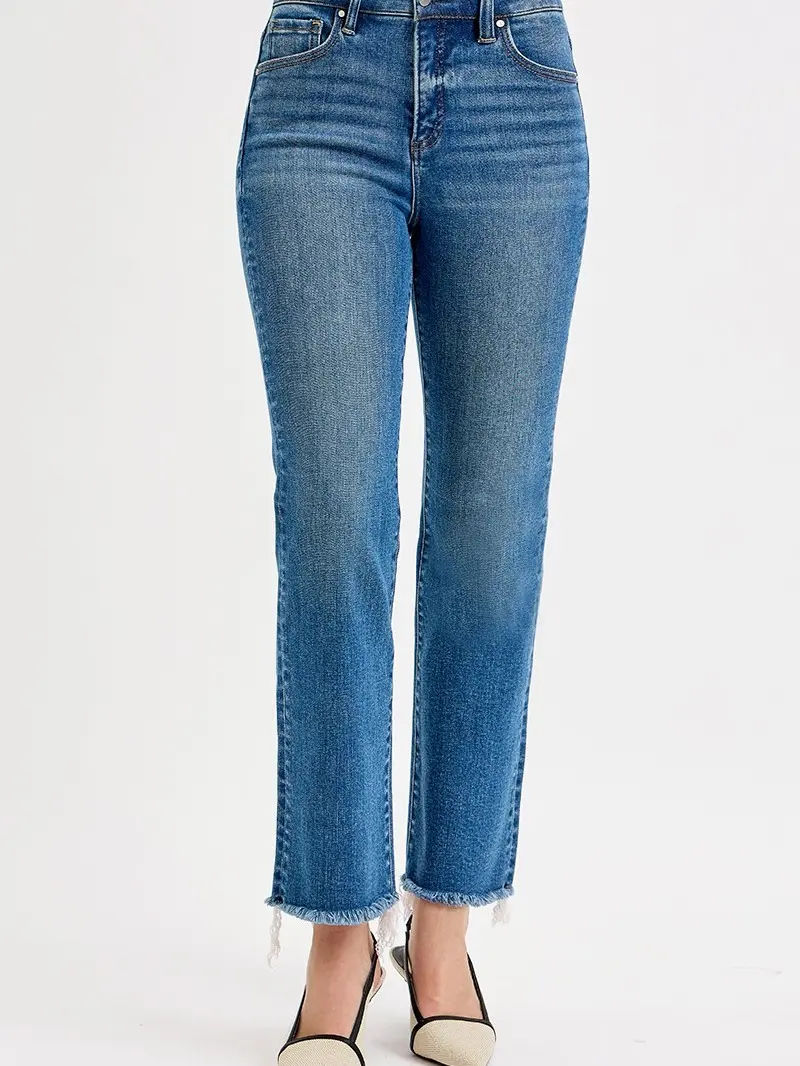 YVETTE RISEN HW TUMMY CONTROL CROPPED STRAIGHT LEG JEAN