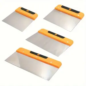 4-Piece Thickened Stainless Steel Putty Scraper Set, Durable Multi-Functional Putty Knives for Wall Repairs and Finishing Work