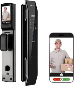 Smart Door Lock with 3D Face Recognition & Camera, Intercom, Video Doorbell, Fingerprint Keyless Entry, Password, IC Card, Key, Alexa Compatible via Tuya App Control, Smart Home Front Door Security