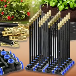DIY Free Bending Universal Spray Kit Automatic Watering System for Greenhouse Garden Flowers Plant Watering Irrigation Patio Misting Cooling System